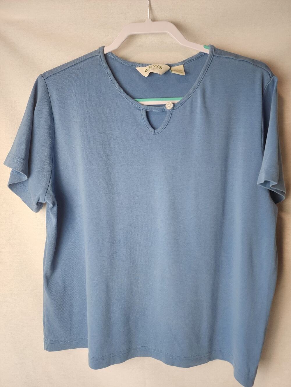 Women’s XL Orvis Short Sleeve Blue Tee Shirt Ladies Blouse